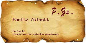 Panitz Zsinett névjegykártya